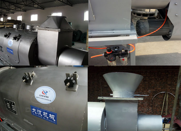氣旋篩：電機(jī)，進(jìn)料口，氣壓裝置等特寫圖片