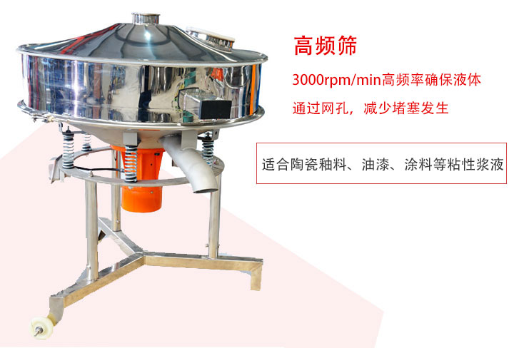 該產(chǎn)品是針對(duì)漿液過(guò)濾設(shè)計(jì)的一種高頻篩分機(jī)。
