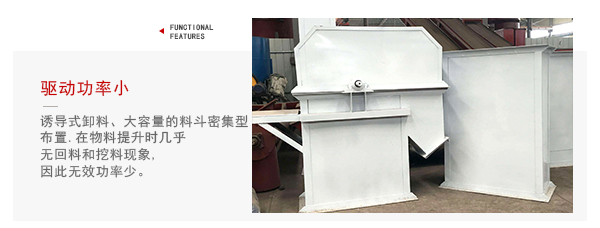 TD型斗式提升機(jī)驅(qū)動(dòng)力小，無(wú)回料等特點(diǎn)展示圖。